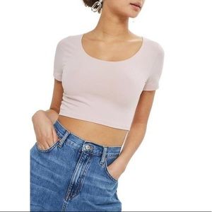 Topshop Scoop Neck Crop Top